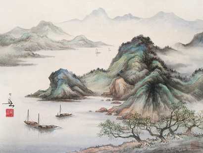 黄幻吾 山水 镜心